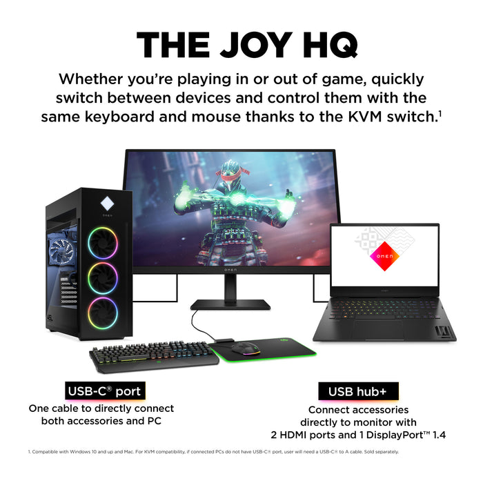 OMEN by HP OMEN by 27 inch UHD 144Hz Gaming Monitor - OMEN 27k, 68.6 cm (27"), 3840 x 2160 pixels, 4K Ultra HD, LCD, 1 ms, Black