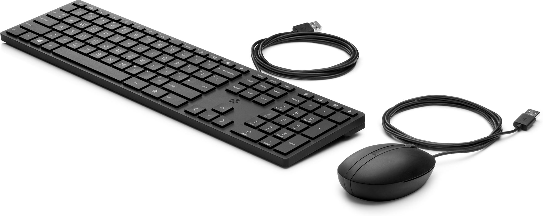 HP Wired Desktop 320MK Mouse and Keyboard, Full-size (100%), USB, Black, Mouse included