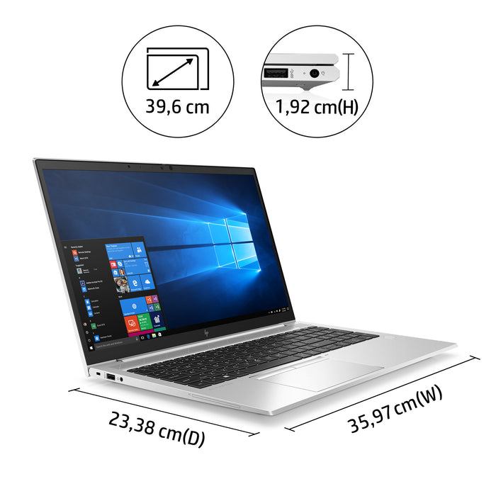 HP EliteBook 850 G7, Intel® Core™ i7, 1.8 GHz, 39.6 cm (15.6"), 1920 x 1080 pixels, 16 GB, 512 GB