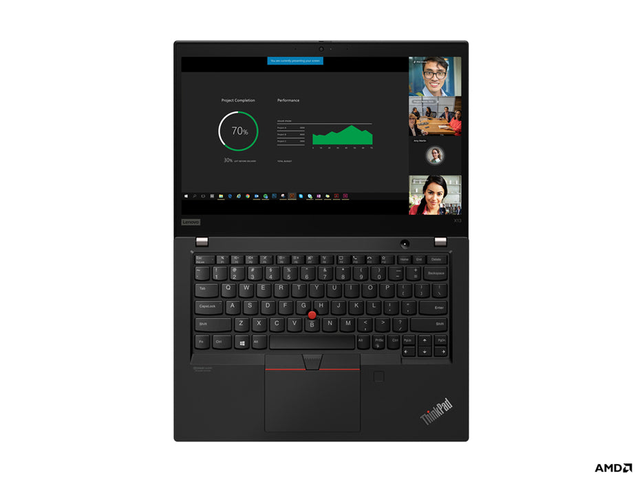 Lenovo ThinkPad X13, AMD Ryzen™ 5 PRO, 2.1 GHz, 33.8 cm (13.3"), 1920 x 1080 pixels, 8 GB, 256 GB