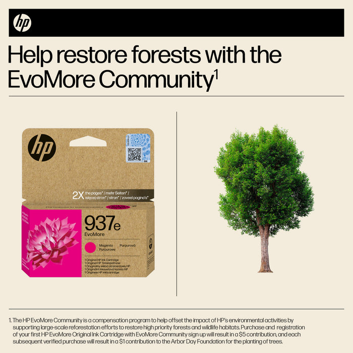HP 937e EvoMore Magenta Original Ink Cartridge, High (XL) Yield, Magenta, 1 pc(s), 1650 pages, Single pack