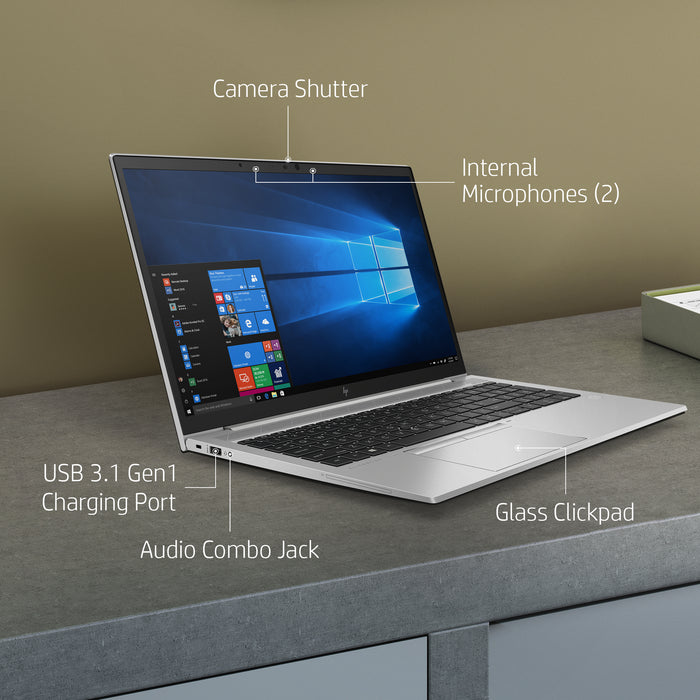 HP EliteBook 850 G7, Intel® Core™ i7, 1.8 GHz, 39.6 cm (15.6"), 1920 x 1080 pixels, 16 GB, 512 GB