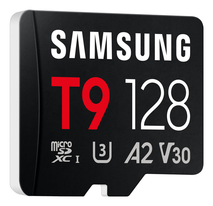 Samsung T9 microSD card, 128 GB, MicroSDXC, UHS-I, 200 MB/s, 130 MB/s, Class 3 (U3)