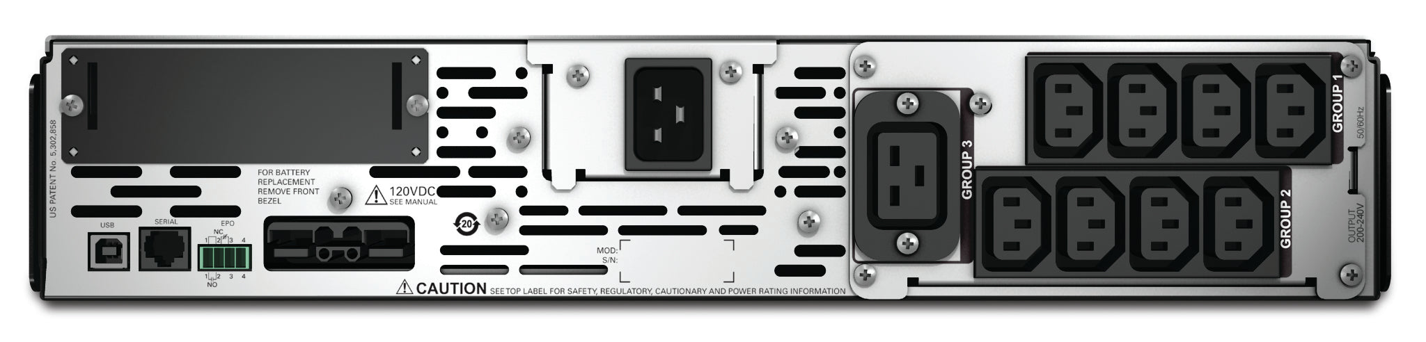 APC Smart-UPS X SMX3000RMHV2U - 3000VA, 8x C13, 1x C19 outlet, USB, expandable runtime, Line-Interactive, 3 kVA, 2700 W, Sine, 50/60 Hz, 208 V