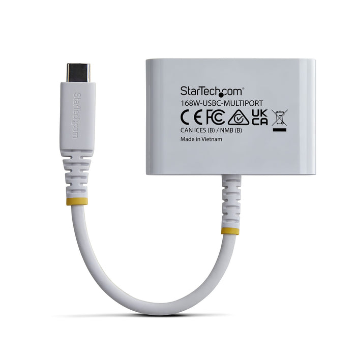 StarTech.com USB-C to HDMI Multiport Adapter with 140W PD Charging, 4K 60Hz HDMI, USB 5Gbps Hub, Mini Dock For MacBook / Dell / Thinkpad / HP / iPad / Tablets, Wired, USB 3.2 Gen 1 (3.1 Gen 1) Type-C, 140 W, White, 5 Gbit/s, 4K DCI