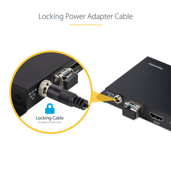 StarTech 4K HDMI over Fiber Extender Kit, 4K 60Hz up to 3300ft (Single Mode) or 1000ft (Multimode) LC Fiber Optic, HDR, HDCP, Audio/RS232/IR Extender, Transmitter and Receiver Kit (ST121HD20FXA2)