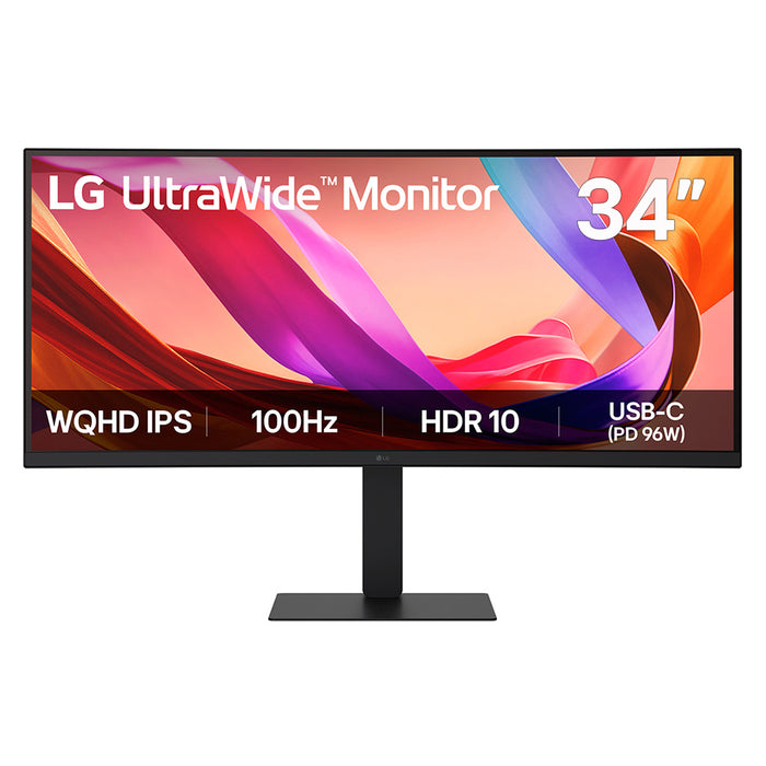 LG 34" IPS Ultrawide QHD Monitor, 86.4 cm (34"), 3440 x 1440 pixels, UltraWide Quad HD, LCD, 5 ms, Black
