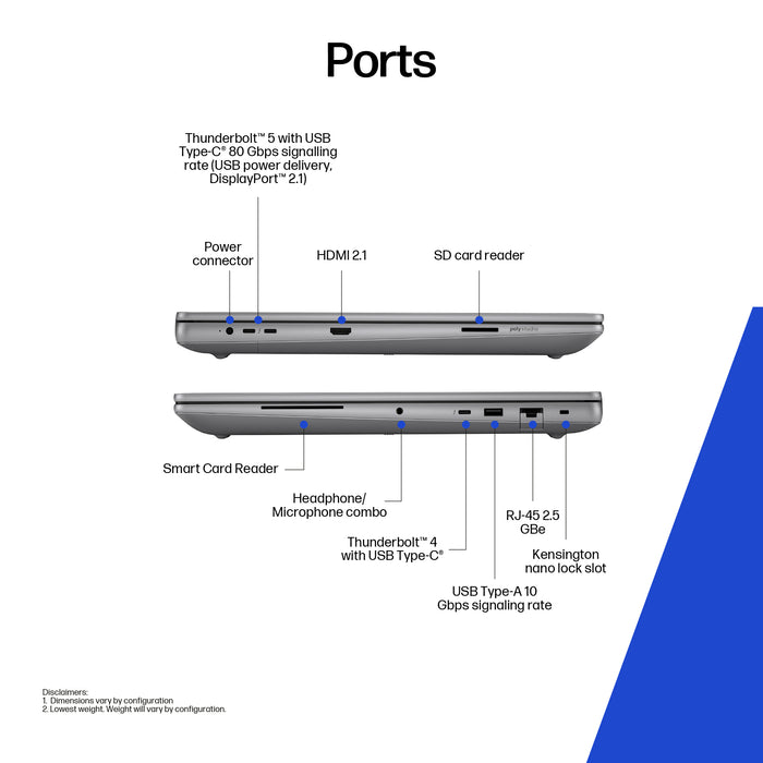HP ZBook Fury G1i Data Science, Intel Core Ultra 7, 45.7 cm (18"), 2560 x 1600 pixels, 32 GB, 1 TB, Windows 11 Pro