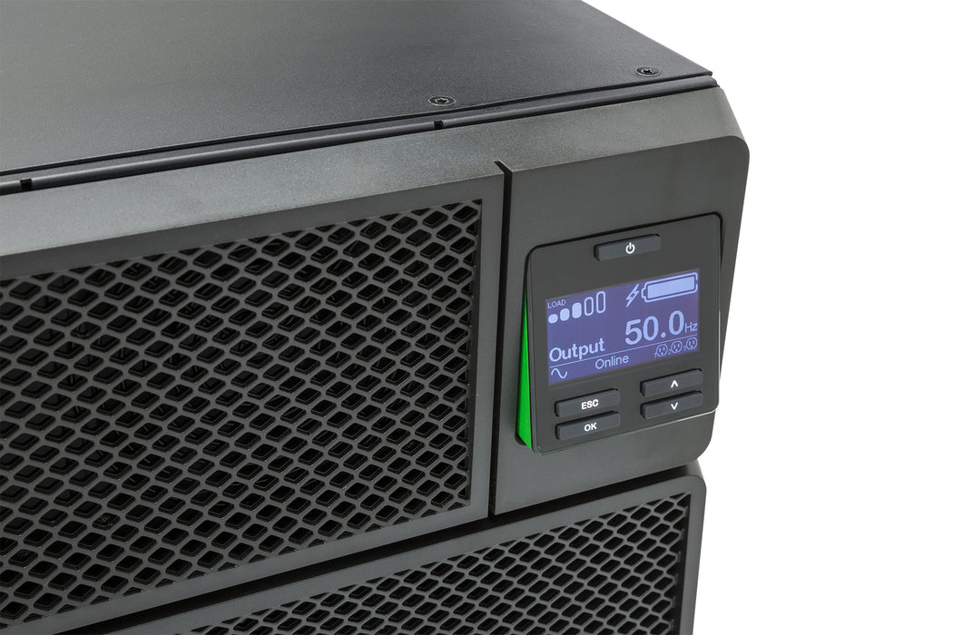 APC Smart-UPS On-Line SRT6KRMXLI - 6kW/VA, 6x C13 + 4x C19 + hardwire 1 phase output, rack mountable, Embedded NMC, Double-conversion (Online), 6 kVA, 6000 W, Sine, 100 V, 275 V