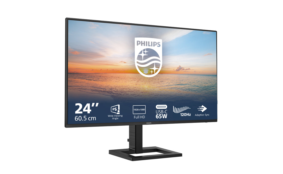 Philips 1000 series 24E1N1300AE/00, 60.5 cm (23.8"), 1920 x 1080 pixels, Full HD, LCD, 4 ms, Black