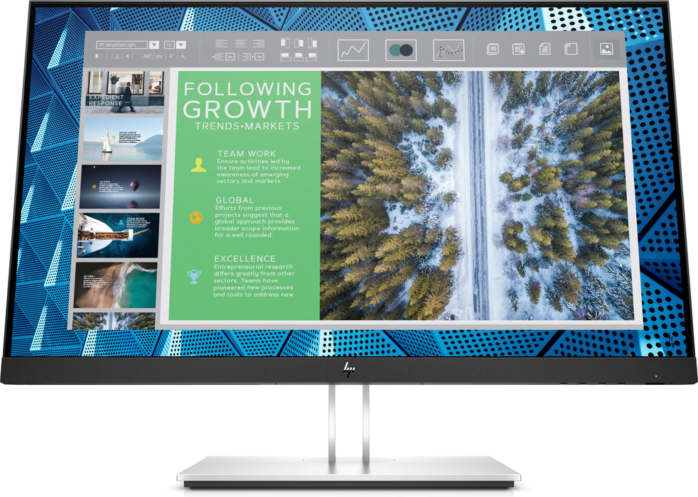 HP E-Series E24q G4, 60.5 cm (23.8"), 2560 x 1440 pixels, Quad HD, 5 ms, Black, Silver