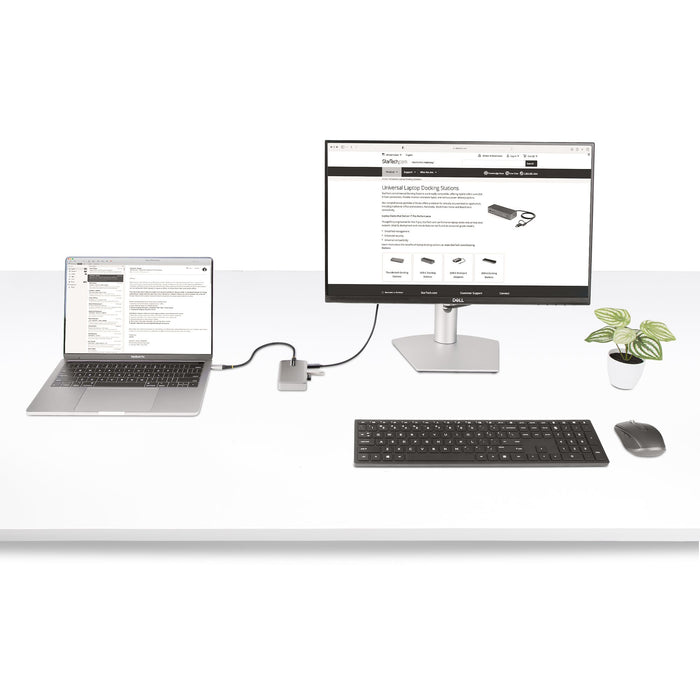 StarTech 4-Port USB-C Hub with USB-C DP Alt Mode Video Output 4K 60Hz - 3x USB-A, 1x USB Type-C, 100W Power Delivery Pass-Through, USB 3.2 10Gbps, 1ft/30cm Cable, Portable USB Hub (HB31C3A1CDPPD3)