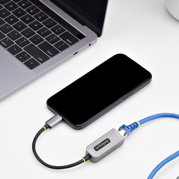 StarTech.com 2.5GbE USB-C to Ethernet Adapter, NBASE-T NIC, USB 3.0 Type-C 2.5/1G Multi Speed Network, Thunderbolt Compatible, Windows & Mac, Wired, USB Type-C, Ethernet, 5000 Mbit/s, Grey