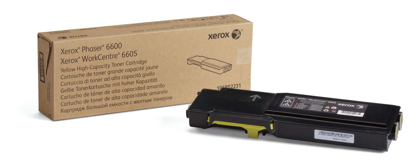 Xerox Genuine Phaser™ 6600, WorkCentre™ 6605 Yellow Toner Cartridge, 6000 pages, Yellow, 1 pc(s)
