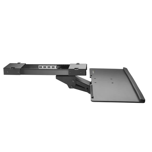 StarTech.com Under-Desk Keyboard Tray - Adjustable, Black, 2 kg, Plastic, Steel, 20°, -15 - 15°, 782 mm