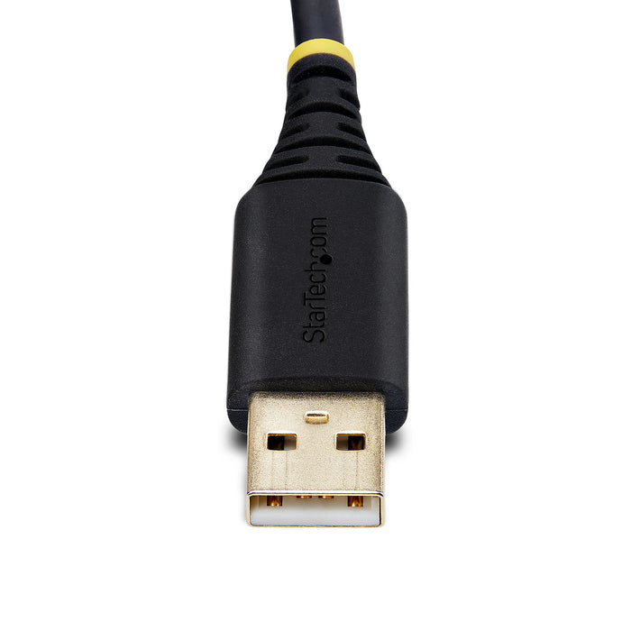 StarTech.com 3.3ft (1m) USB to Serial Adapter Cable, COM Retention, Interchangeable Screws/Nuts, USB-A to DB9 RS232, FTDI IC, ESD Protection, Windows/macOS/Linux, Black, 1 m, USB Type-A, RS-232, Male, Male