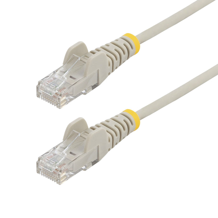 StarTech.com 5m Gray Slim CAT6 Ethernet Cable, Snagless, 100W PoE, UTP, LSZH, 28AWG Pure Bare Copper Wire, Slim RJ45 Network Patch Cord w/Strain Reliefs, Individually Tested, 5 m, Cat6, U/UTP (UTP), RJ-45, RJ-45, Grey