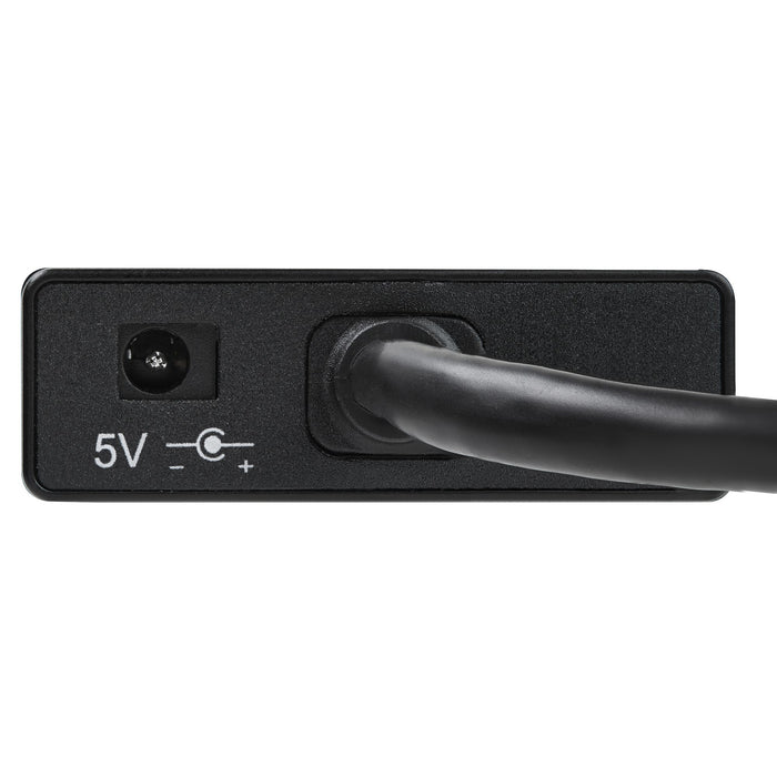 StarTech.com 3-Port Portable USB 3.0 Hub plus Gigabit Ethernet - 5Gbps - Aluminum with Built-in Cable - TAA, Wired, USB, Ethernet, 5000 Mbit/s, Black
