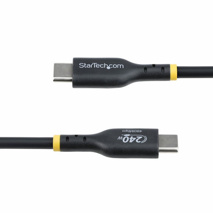 StarTech.com 10ft (3m) USB-C Charging Cable, Charge & Sync, 240W (5A) PD EPR, USB 2.0 Laptop Charger Cable, USB-IF Certified, TPE Jacket - Black USB C Charging Cord, 3 m, USB C, USB C, USB 2.0, 0.48 Gbit/s, Black