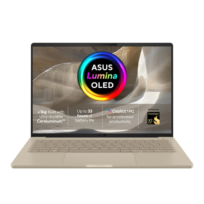 ASUS Zenbook A14 UX3407NA-QD148W, Snapdragon, 4 GHz, 35.6 cm (14"), 1920 x 1200 pixels, 16 GB, 1 TB
