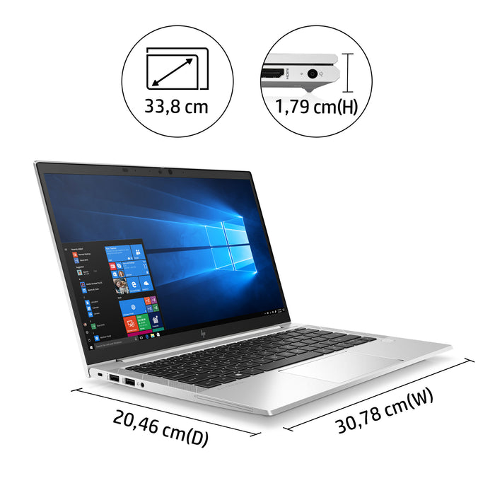 HP EliteBook 830 G7, Intel® Core™ i7, 1.8 GHz, 33.8 cm (13.3"), 1920 x 1080 pixels, 16 GB, 512 GB