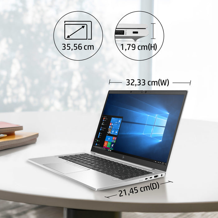 HP EliteBook 845 G7, AMD Ryzen™ 5 PRO, 2.1 GHz, 35.6 cm (14"), 1920 x 1080 pixels, 8 GB, 256 GB