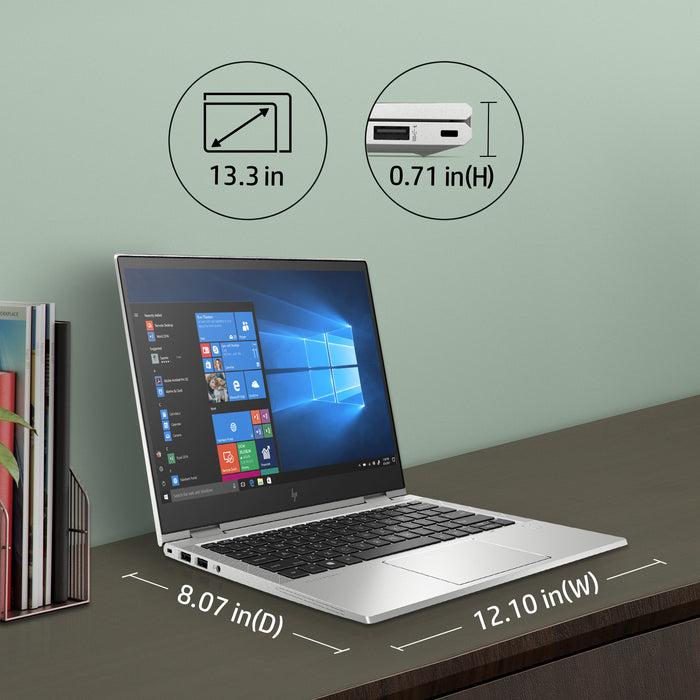 HP EliteBook x360 830 G7, Intel® Core™ i7, 1.8 GHz, 33.8 cm (13.3"), 1920 x 1080 pixels, 16 GB, 256 GB