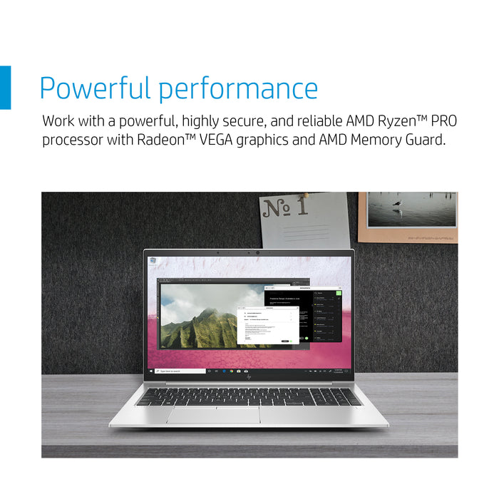 HP EliteBook 855 G7, AMD Ryzen™ 7 PRO, 1.7 GHz, 39.6 cm (15.6"), 1920 x 1080 pixels, 32 GB, 256 GB