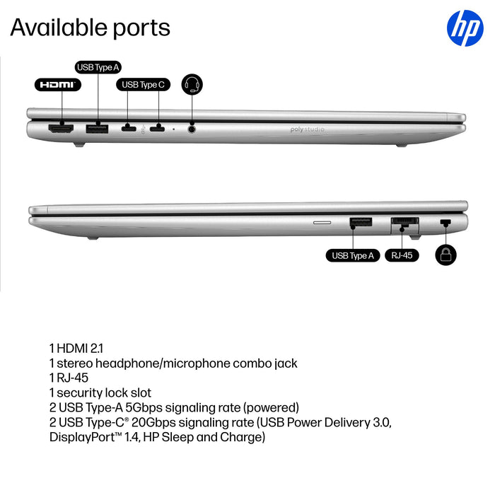 HP ProBook 4 G1iR, Intel Core 5, 40.6 cm (16"), 1920 x 1200 pixels, 24 GB, 256 GB, Windows 11 Pro