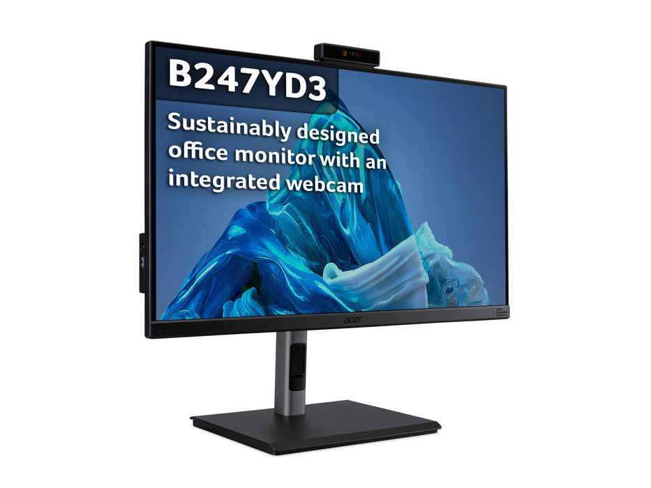 Acer Vero B7 Vero B247YD3 - 24" Full HD, 100Hz Refresh, 4ms Response, HDR10, ZeroFrame Computer Monitor, 60.5 cm (23.8"), 1920 x 1080 pixels, Full HD, LCD, 4 ms, Black