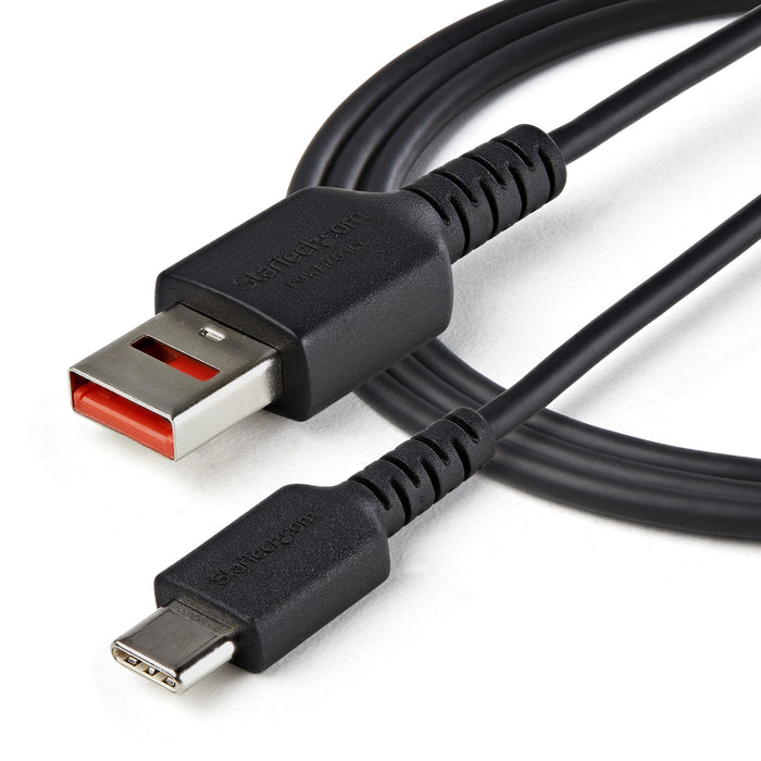 StarTech.com 3ft (1m) Secure Charging Cable – USB-A to USB-C Data Blocker Charge-Only Cable – No-Data Power-Only Charger Cable for Phone/Tablet – Data Blocking USB Protector Adapter Cable, 1 m, USB A, USB C, USB 2.0, 0.48 Gbit/s, Black