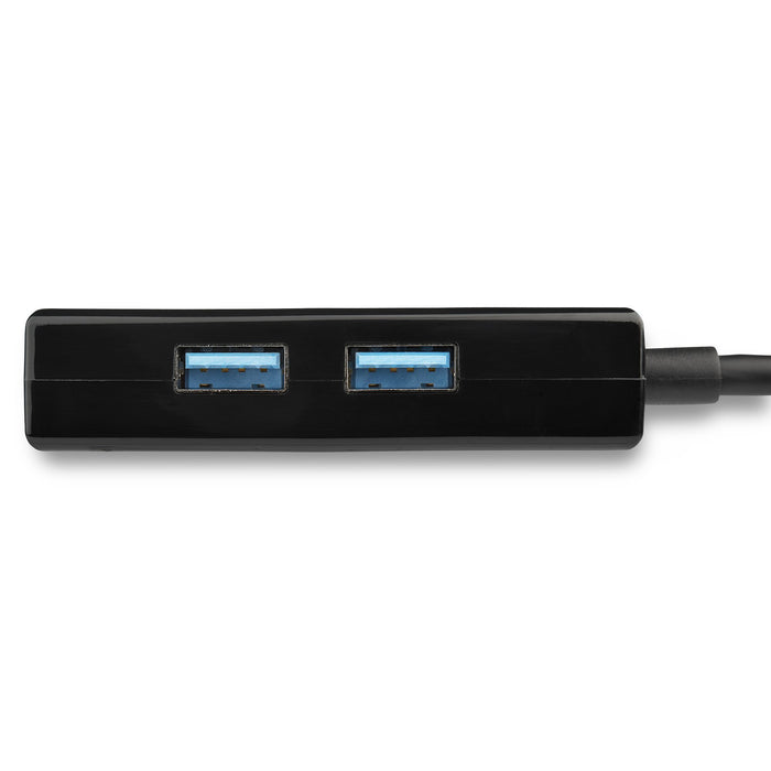 StarTech.com USB to Ethernet Adapter, USB 3.0 to 10/100/1000 Gigabit Ethernet LAN Converter for Laptops, 11.8in/30cm Attached Cable, USB to RJ45 Adapter, NIC Adapter, USB Network Adapter, Wired, USB, Ethernet, 5000 Mbit/s, Black