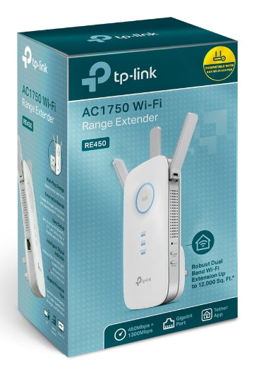 TP-Link AC1750 Wi-Fi, Network repeater, 1750 Mbit/s, 10,100,1000 Mbit/s, External, Gigabit Ethernet, 10/100/1000Base-T(X)