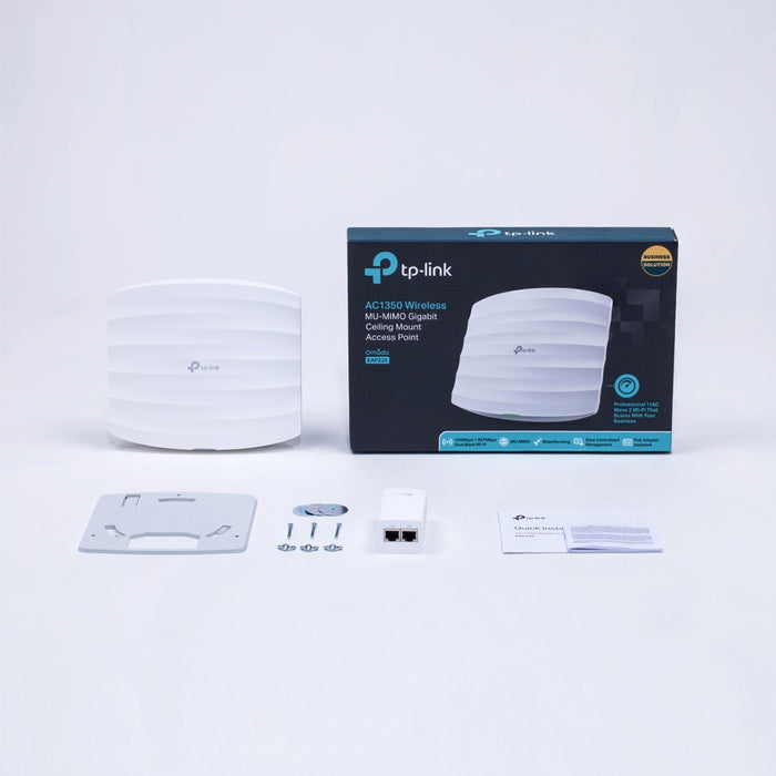 TP-Link Omada EAP225, 2.4 GHz, 5 GHz, 1350 Mbit/s, 64-bit WEP, 128-bit WEP, 152-bit WEP, SSID, WPA, WPA-PSK, WPA2, WPA2-PSK, 10,100,1000 Mbit/s