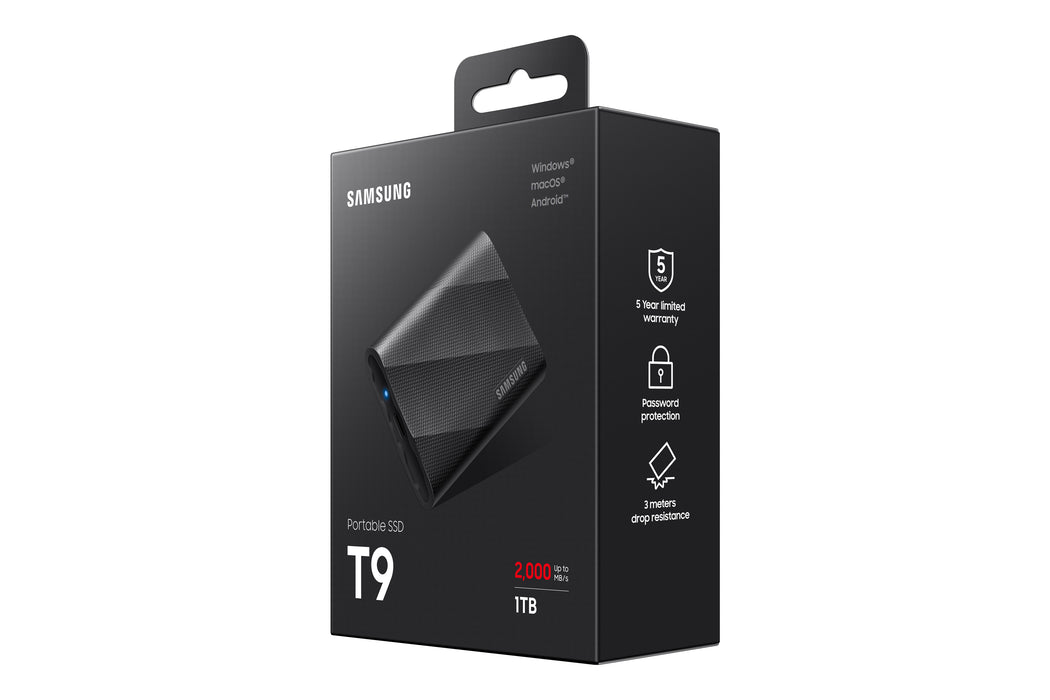 Samsung MU-PG1T0B, 1 TB, USB Type-C, USB 3.2 Gen 2x2, 2000 MB/s, Black