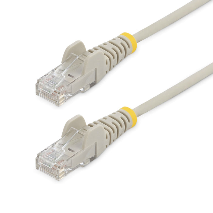StarTech.com 2 m CAT6 Cable - Slim - Snagless RJ45 Connectors - Grey, 2 m, Cat6, U/UTP (UTP), RJ-45, RJ-45, Grey
