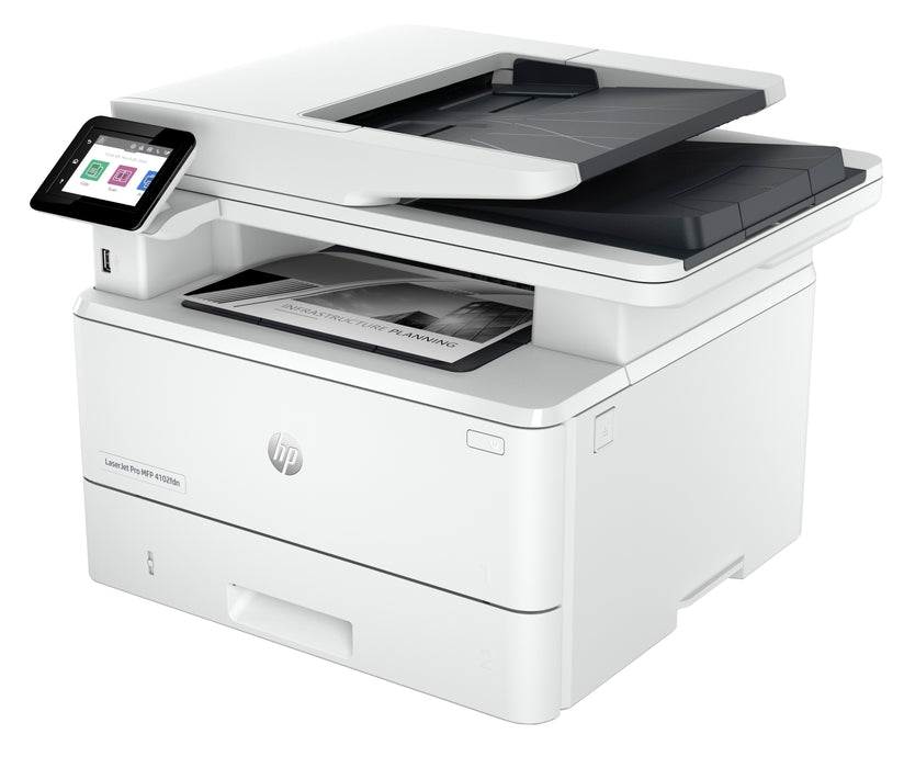 HP LaserJet Pro 4102fdn Multifunction Black and white Printer, Ethernet Only; Copier, Scanner, Laser, Mono printing, 1200 x 1200 DPI, Mono copying, A4, White