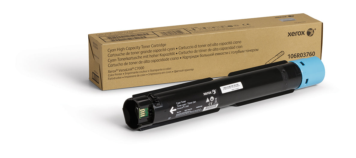 Xerox Genuine ® VersaLink® C7000 Color Printer Cyan High capacity Toner Cartridge (10100 Pages) - 106R03760, 10100 pages, Cyan, 1 pc(s)