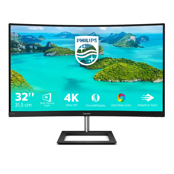 Philips E Line 328E1CA/00, 80 cm (31.5"), 3840 x 2160 pixels, 4K Ultra HD, LCD, 4 ms, Black