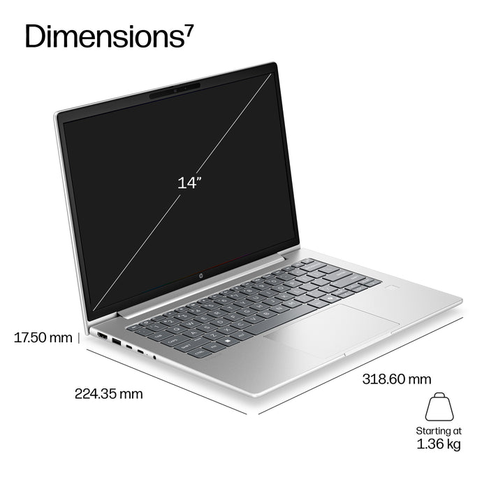 HP ProBook 4 G2i 14 AI PC, Intel Core 7, 1.5 GHz, 35.6 cm (14"), 1920 x 1200 pixels, 16 GB, 512 GB