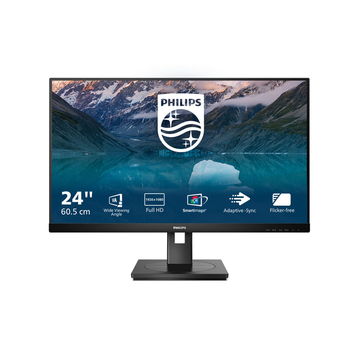 Philips S Line 242S9JML/00, 60.5 cm (23.8"), 1920 x 1080 pixels, Full HD, LCD, 4 ms, Black