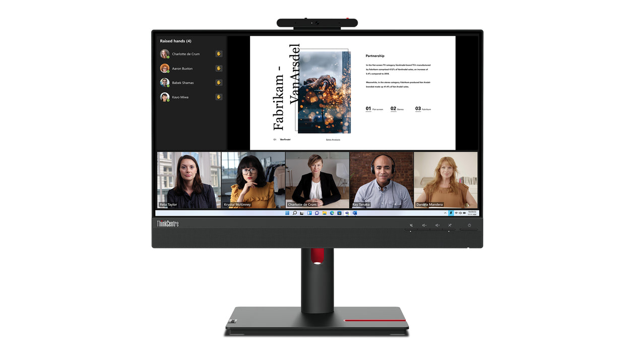 Lenovo ThinkCentre Tiny-In-One 22 Gen 5, 54.6 cm (21.5"), 1920 x 1080 pixels, Full HD, LED, 6 ms, Black