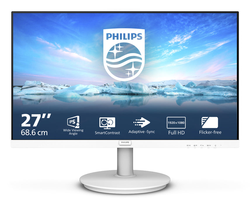 Philips V Line 271V8AW/00, 68.6 cm (27"), 1920 x 1080 pixels, Full HD, LCD, 4 ms, White