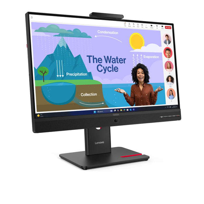 Lenovo ThinkVision T24D-4v Monitor, 60.5 cm (23.8"), 1920 x 1080 pixels, Full HD, LED, 6 ms, Black