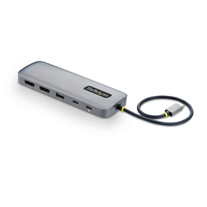 StarTech.com 10-in-1 USB-C to Dual-DisplayPort Multiport Adapter, 100W Power Delivery Charging, 2x 4K 60Hz, 5-Port 5Gbps Hub, Gigabit Ethernet, Type-C Mini Dock, Wired, USB 3.2 Gen 1 (3.1 Gen 1) Type-C, 100 W, 10,100,1000 Mbit/s, Grey, 5 Gbit/s