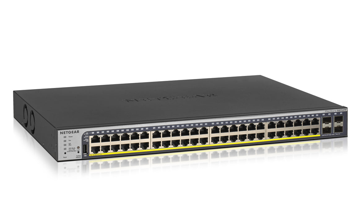 NETGEAR GS752TP, Managed, L2/L3/L4, Gigabit Ethernet (10/100/1000), Power over Ethernet (PoE), Rack mounting, 1U