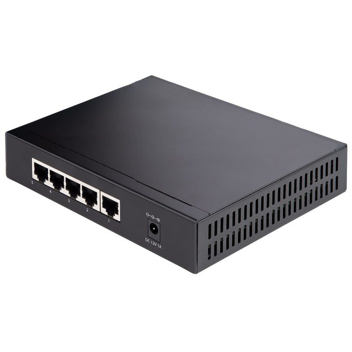StarTech.com Unmanaged 2.5G Switch - 5 Port Gigabit Switch - 2.5GBASE-T Unmanaged Ethernet Switch - Ethernet Splitter - Din Rail or Wall Mount - Multi-Gigabit - Auto-MDIX - 9K Jumbo, Unmanaged, 2.5G Ethernet (100/1000/2500), Full duplex, Wall mountable