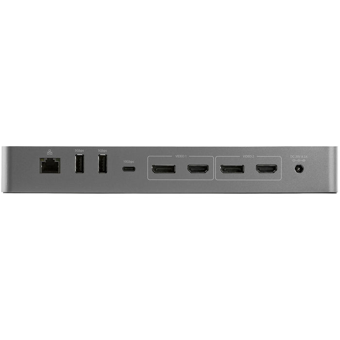 StarTech.com USB C Docking Station for Macbook Pro/Air-M1/M2/M3/M4, Thunderbolt Compatible, HDMI/DisplayPort, Dual 4K 60Hz/Single 8K, USB Type-C Laptop Dock, 96W Power Delivery, USB 10Gbps, Wired, Thunderbolt 3, 96 W, 3.5 mm, Black, Grey, 40 Gbit/s