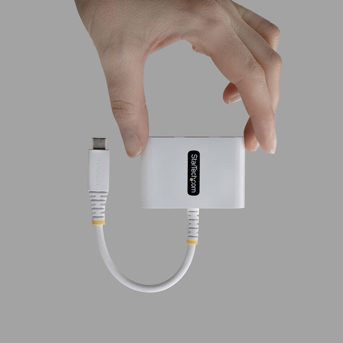 StarTech.com USB-C to HDMI Multiport Adapter with 140W PD Charging, 4K 60Hz HDMI, USB 5Gbps Hub, Mini Dock For MacBook / Dell / Thinkpad / HP / iPad / Tablets, Wired, USB 3.2 Gen 1 (3.1 Gen 1) Type-C, 140 W, White, 5 Gbit/s, 4K DCI