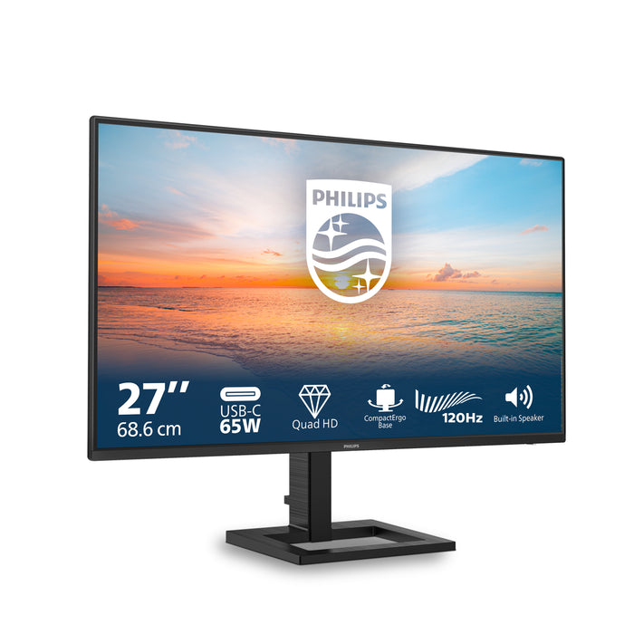 Philips 1000 series 27E1N1600AE/00, 68.6 cm (27"), 2560 x 1440 pixels, Quad HD, LCD, 4 ms, Black